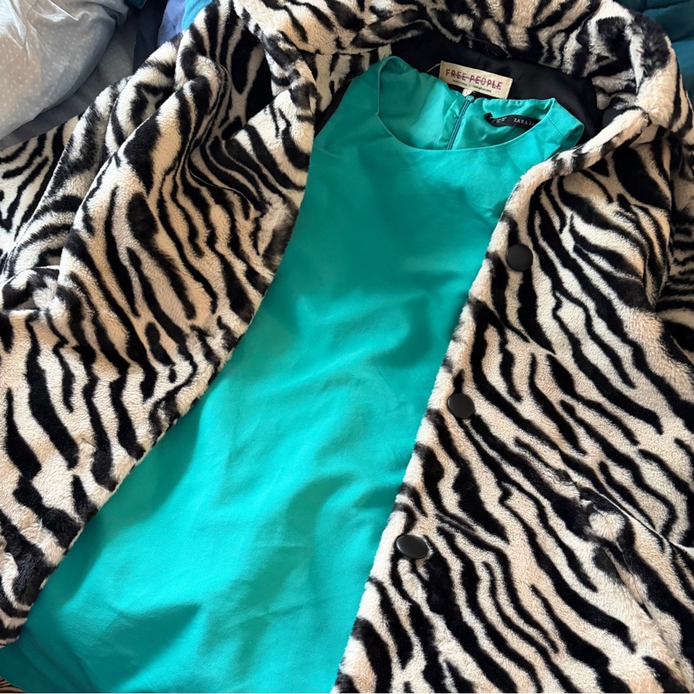 Zara Basic Turquoise Mini Shift Dress - Picture 2 of 7